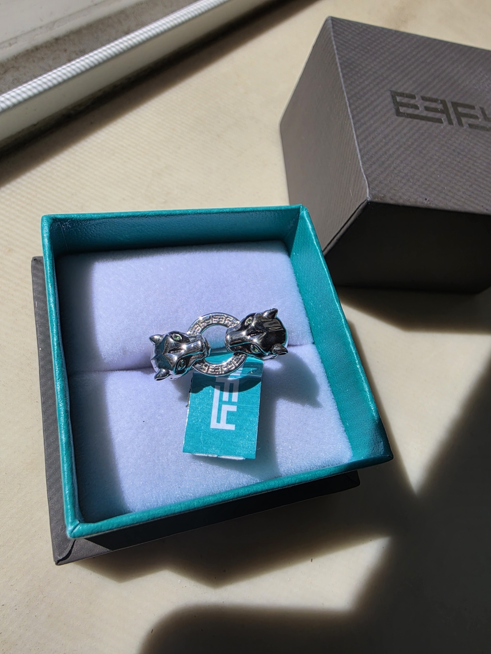 EFFY Silver Panther Ring Sz 7 -NEW